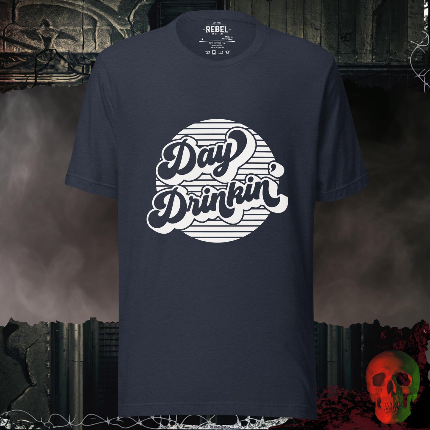 T-Shirt Heather Navy / S Retro Day Drinking T-Shirt
