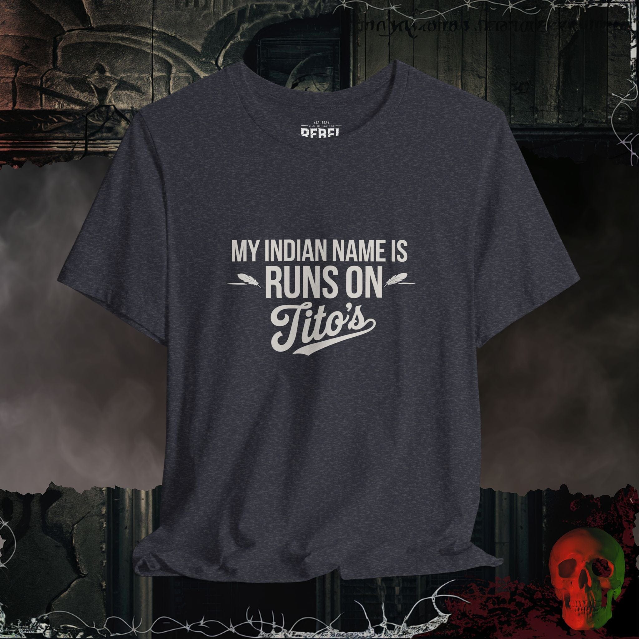 T-Shirt Heather Navy / S Runs on Tito’s T-Shirt