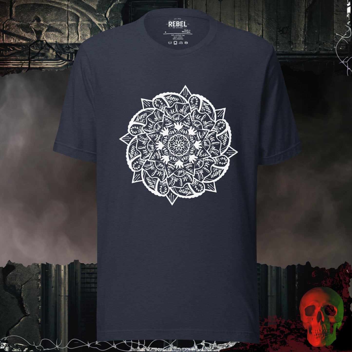 T-Shirt Heather Navy / S Swearing Mandala T-Shirt