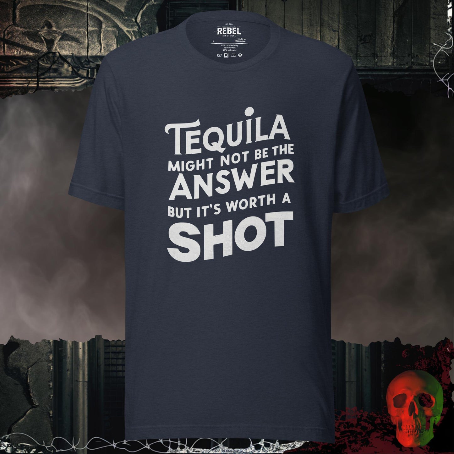 T-Shirt Heather Navy / S Tequilla is a Decision Tee