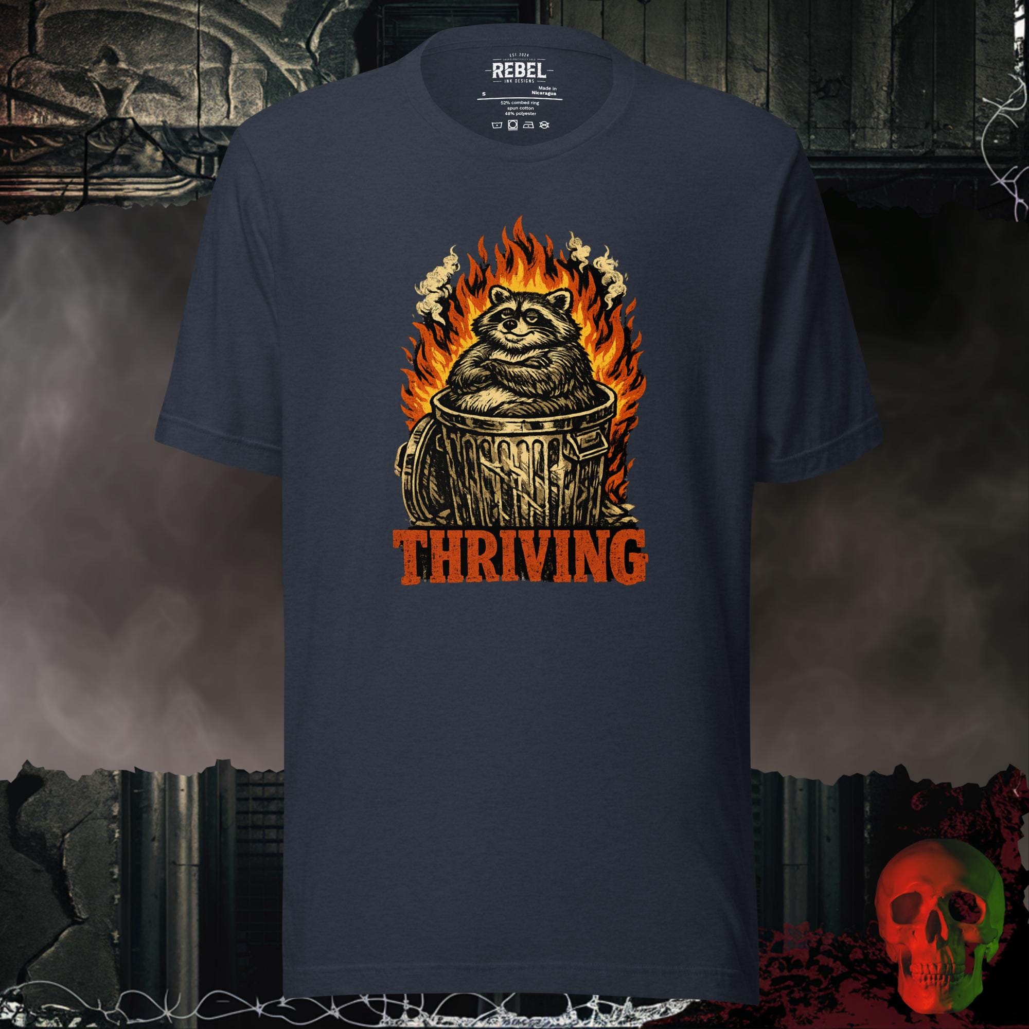T-Shirt Heather Navy / S Thriving Bold Graphic Statement Tee | Rebel Ink
