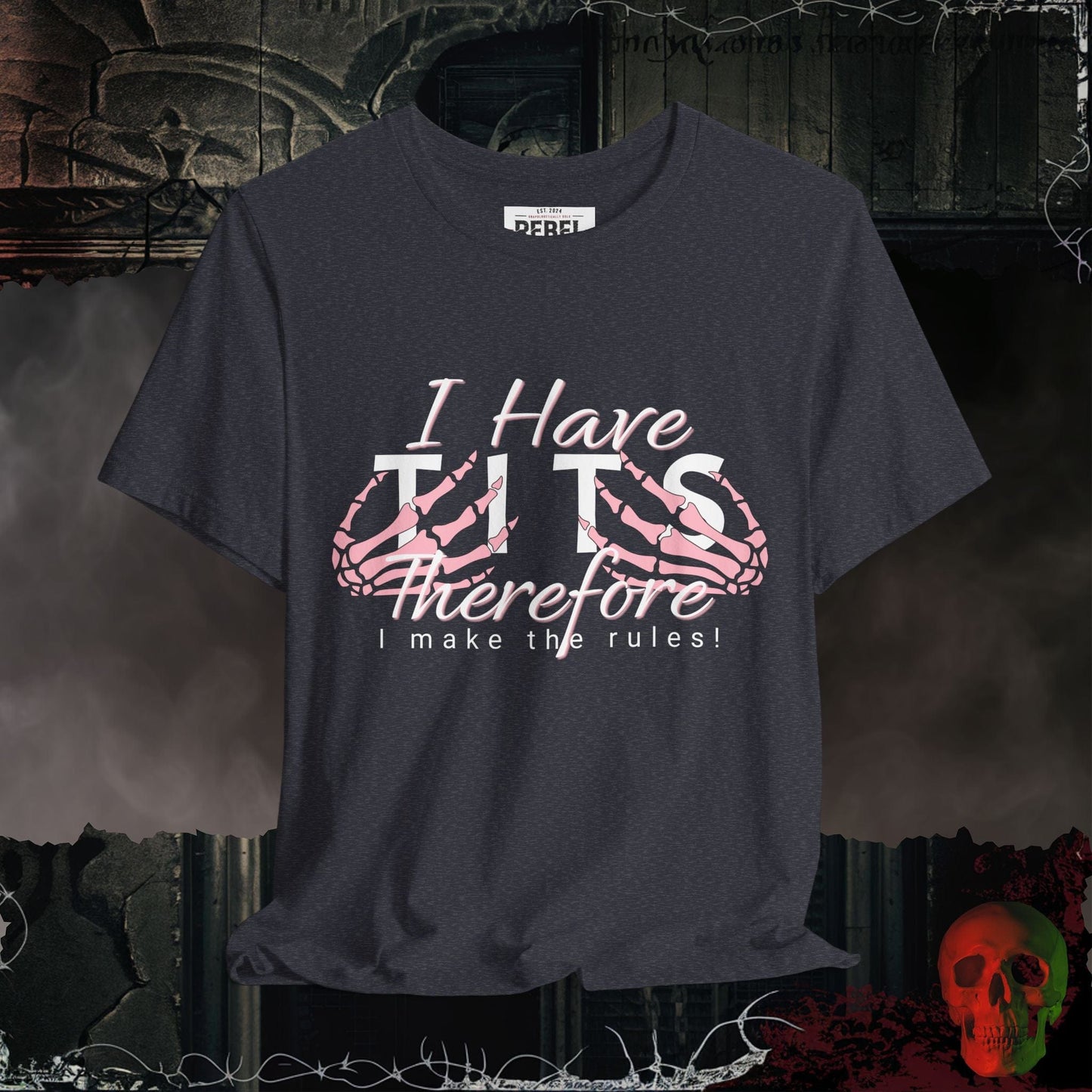 T-Shirt Heather Navy / S Tits = Power