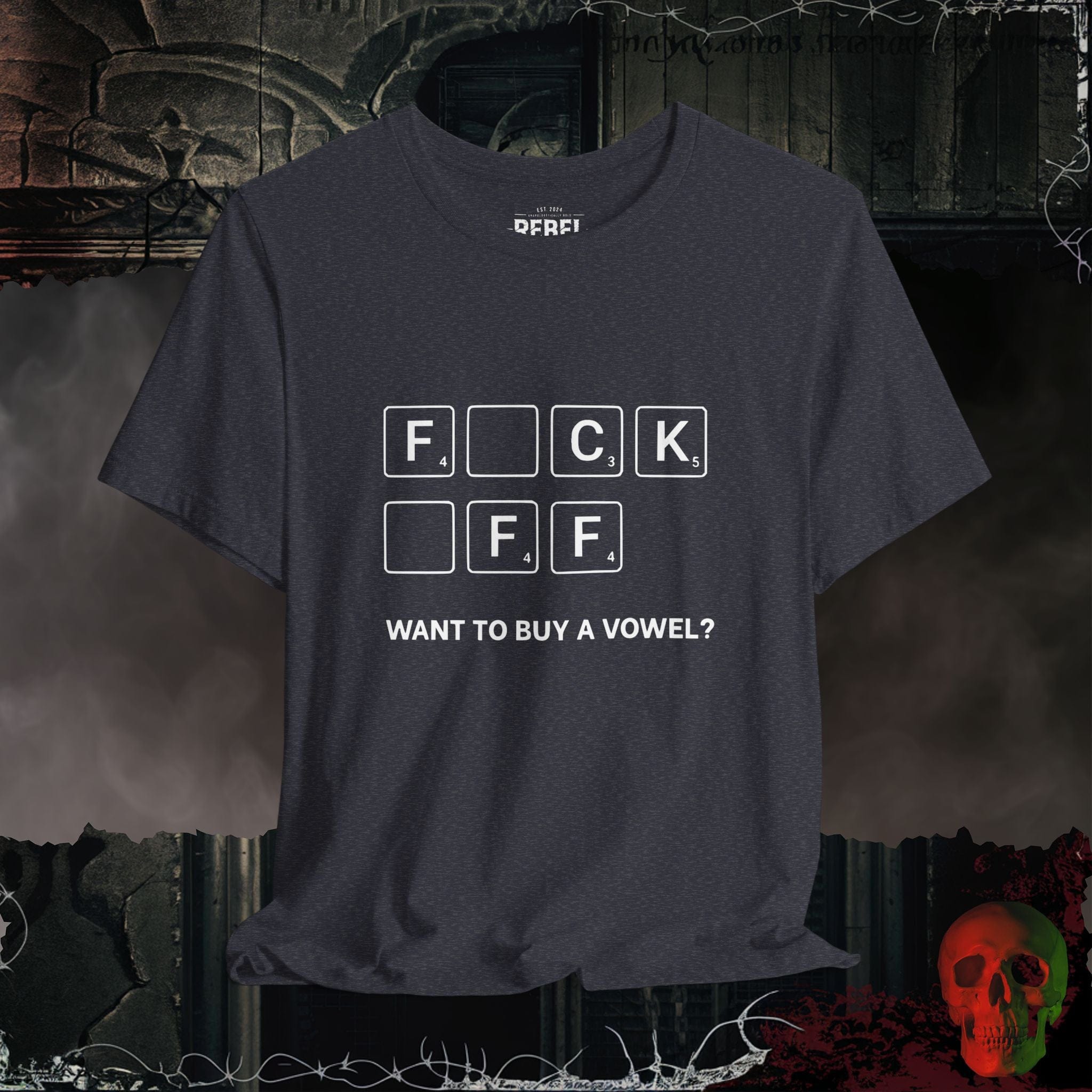 T-Shirt Heather Navy / S Want to Buy a Vowel Tee