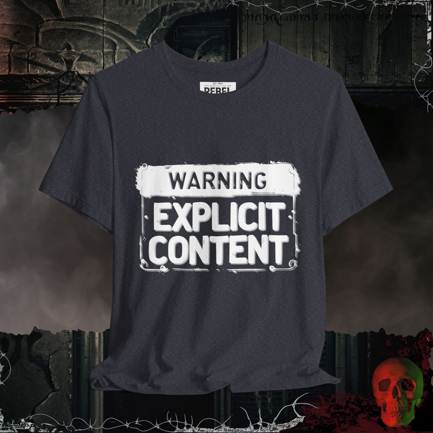 T-Shirt Heather Navy / S Warning : Explicit Content