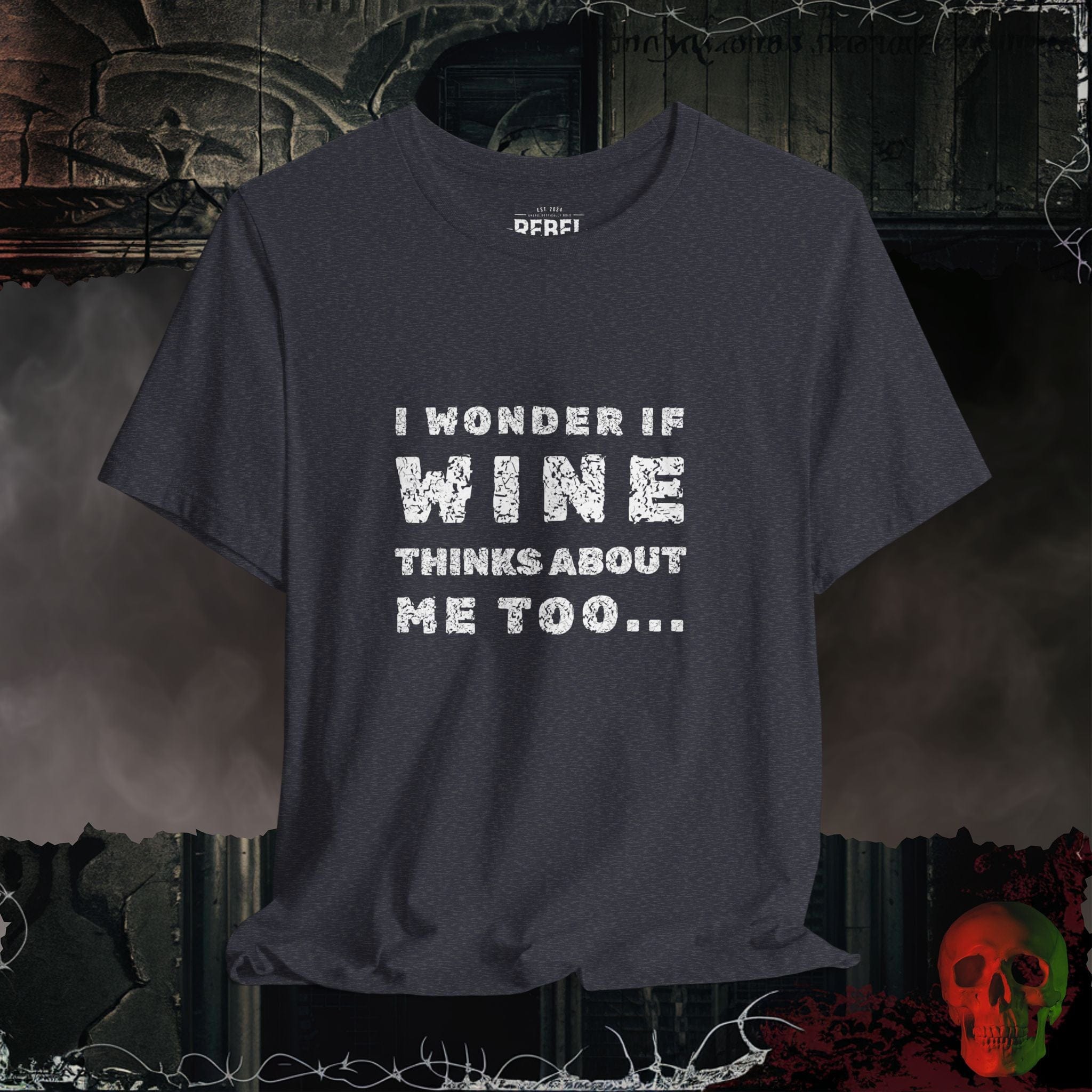 T-Shirt Heather Navy / S Wine Thoughts Tee