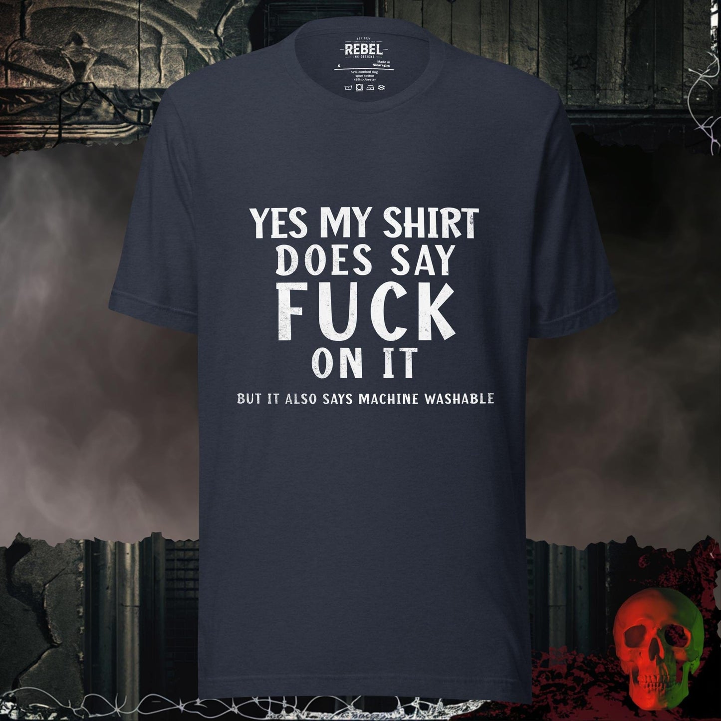 T-Shirt Heather Navy / S Yes My Shirt Does Say F@ck Tee