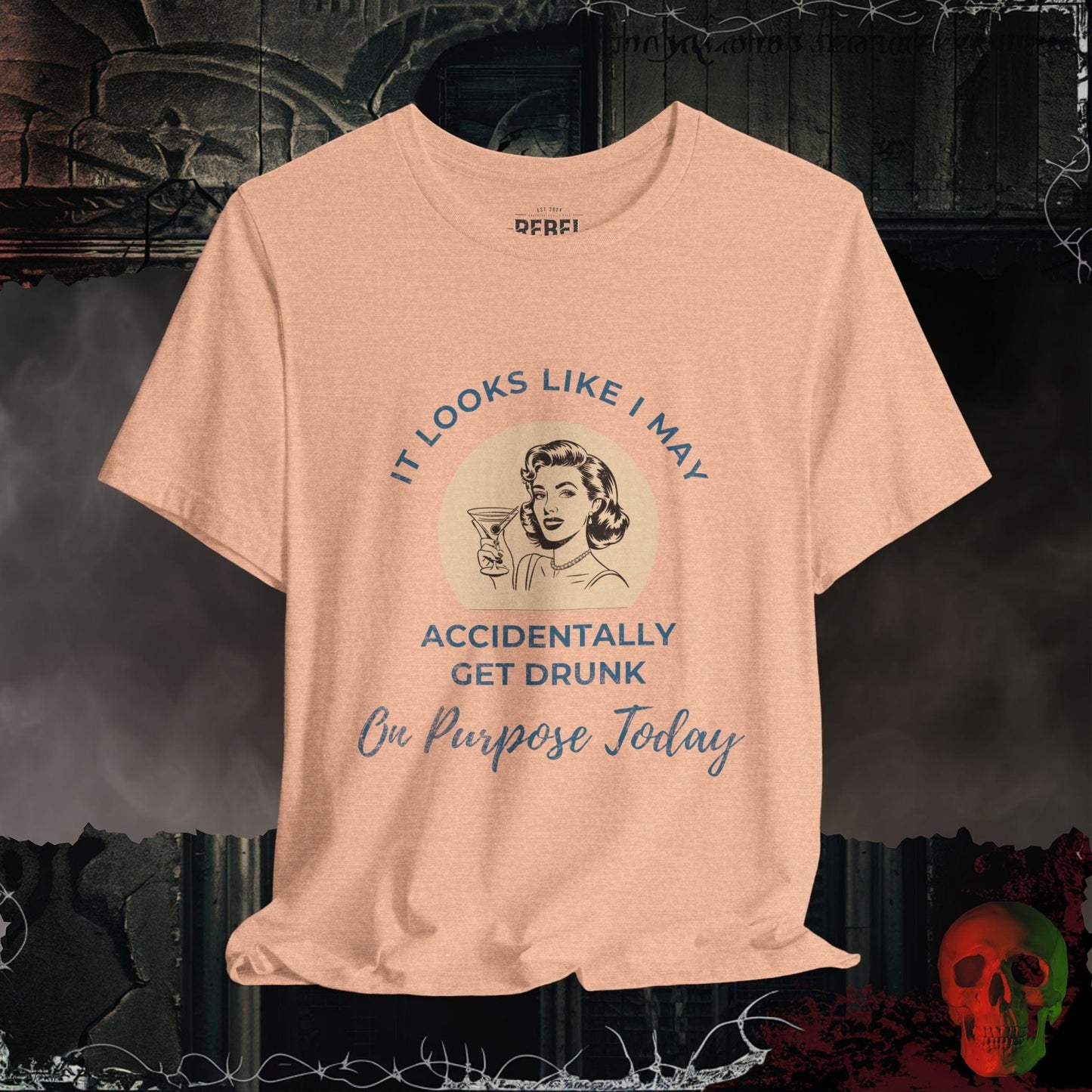 T-Shirt Heather Peach / S Accidentally Drunk Today Tee