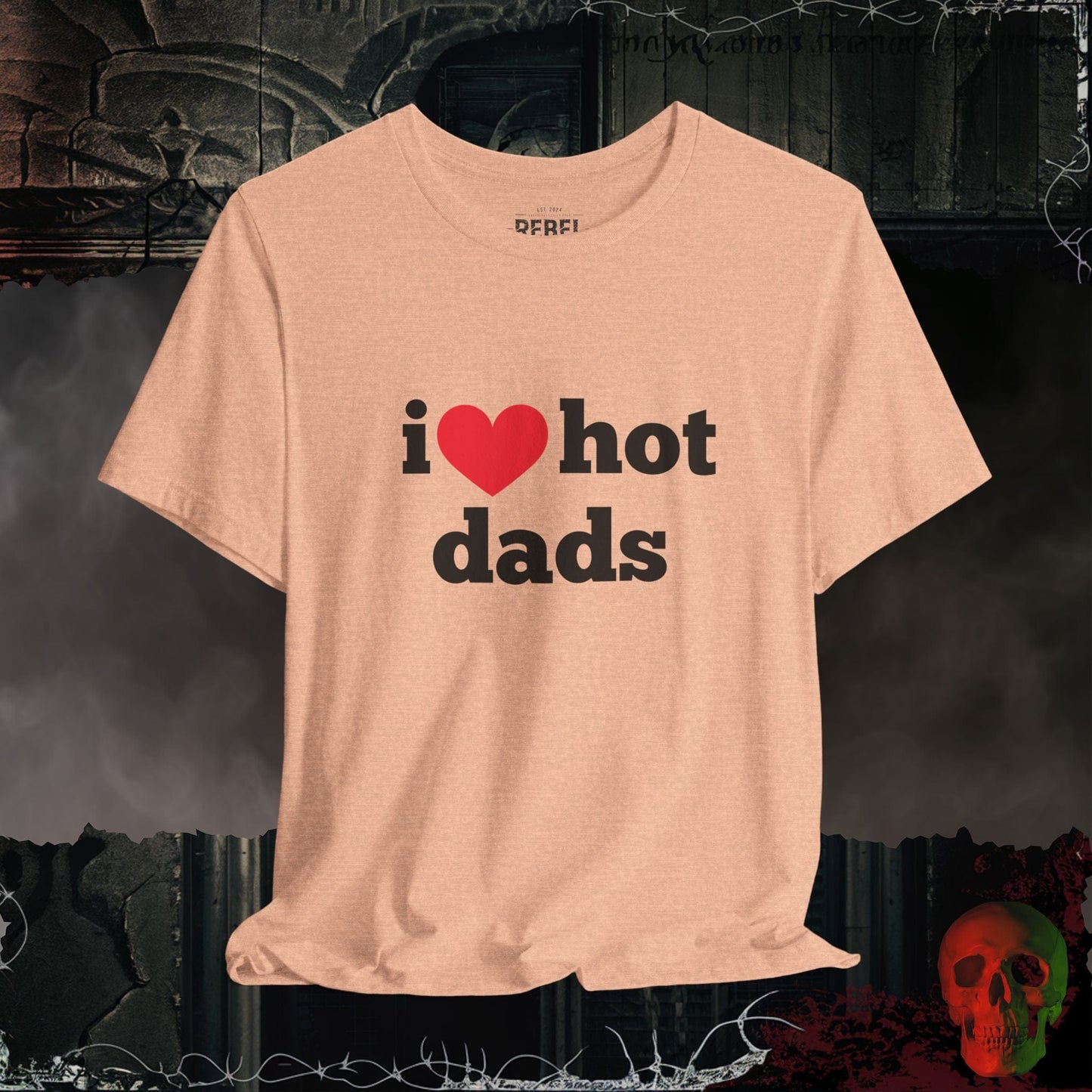 T-Shirt Heather Peach / S I ❤️ Hot Dads T-shirt
