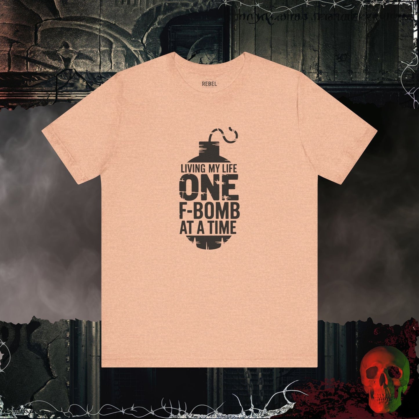 T-Shirt Heather Peach / S One F-Bomb at a Time T-Shirt