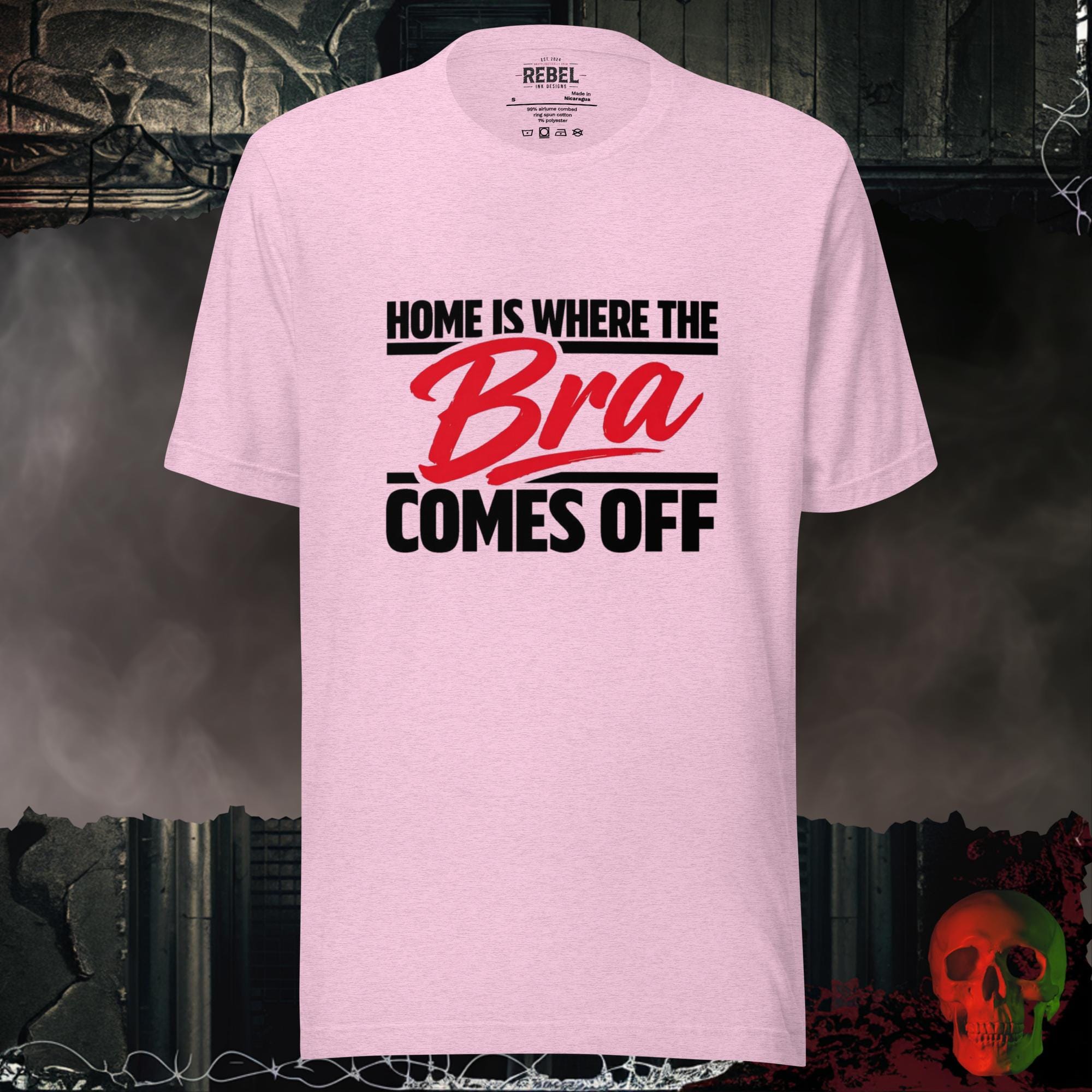 T-Shirt Heather Prism Lilac / S Home Is Where the Bra Comes Off Tee