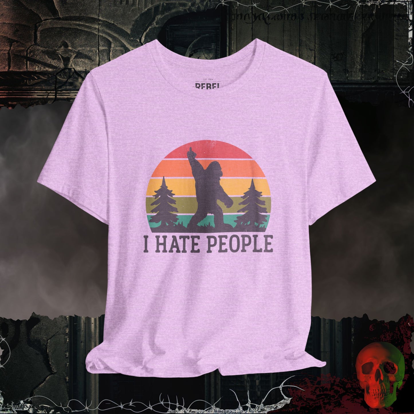 T-Shirt Heather Prism Lilac / S I Hate People – Bigfoot Sunset Tee