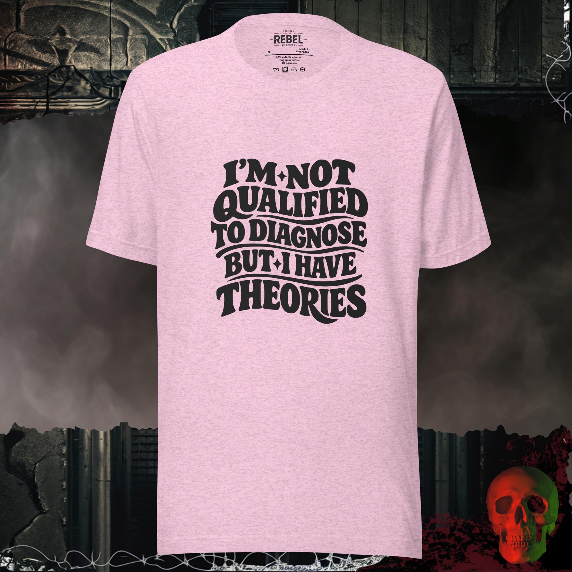 T-Shirt Heather Prism Lilac / S I’m Not Qualified, But I Have Theories Tee
