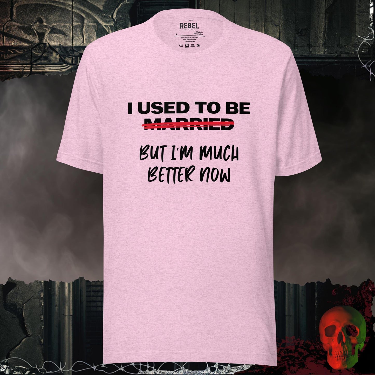 T-Shirt Heather Prism Lilac / S I Used to Be Married (But I’m Much Better Now) Tee