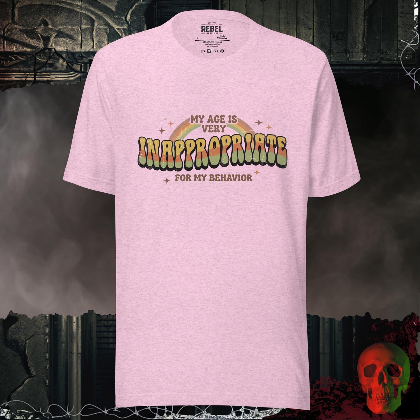 T-Shirt Heather Prism Lilac / S My Age Is Very Inappropriate Tee