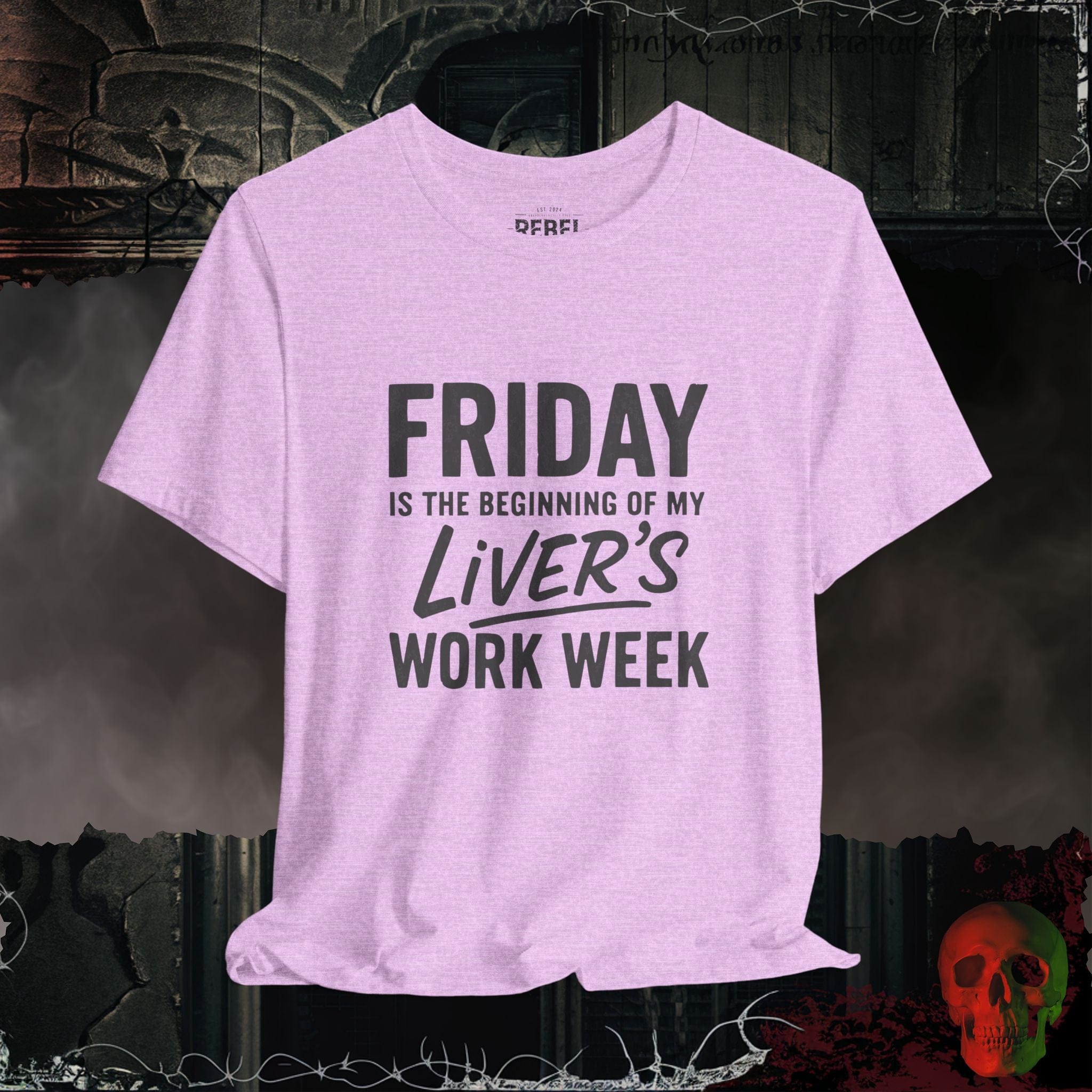 T-Shirt Heather Prism Lilac / S My Liver's Overtime Tee