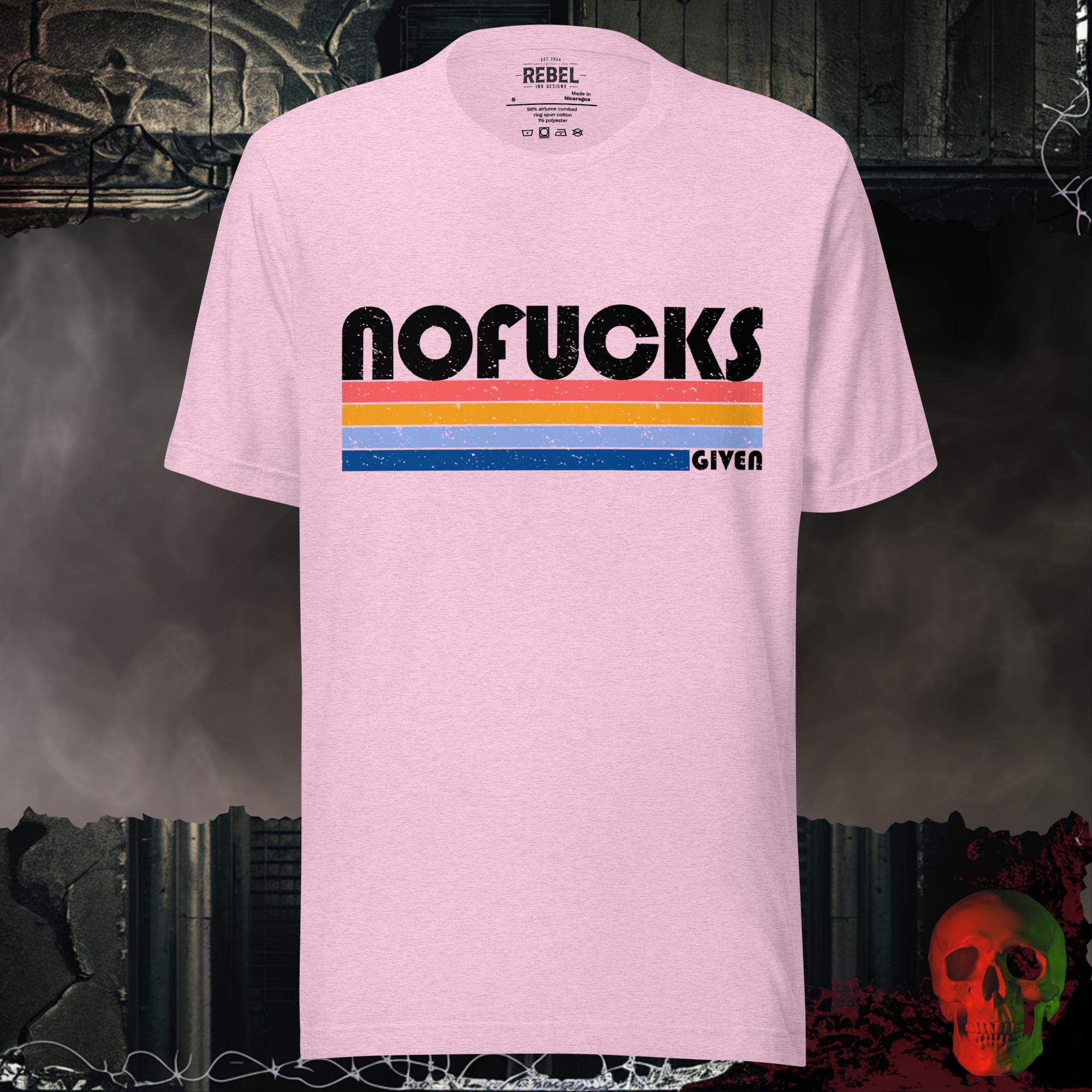 T-Shirt Heather Prism Lilac / S No F*cks Given Graphic Tee Retro Graphic Tee | Rebel Ink Designs