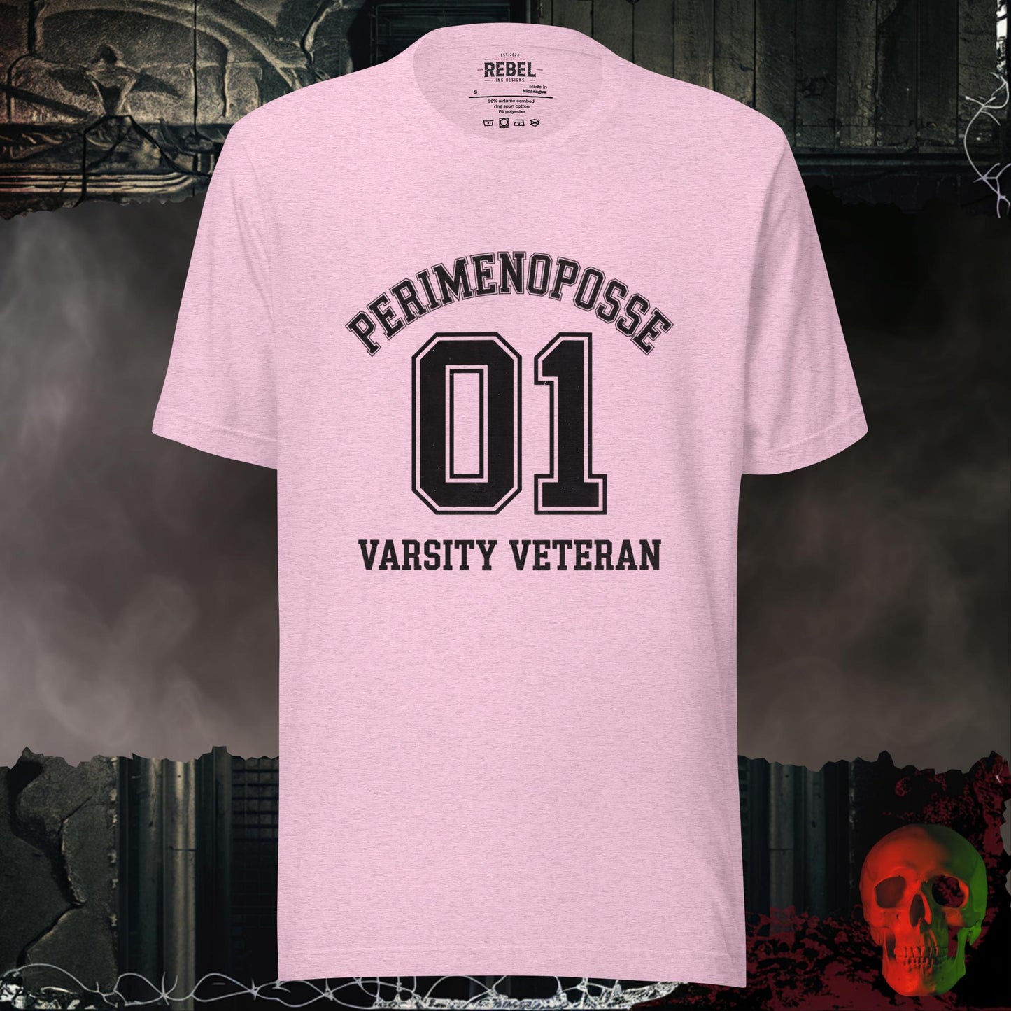 T-Shirt Heather Prism Lilac / S Perimenoposse Varsity Veteran Tee