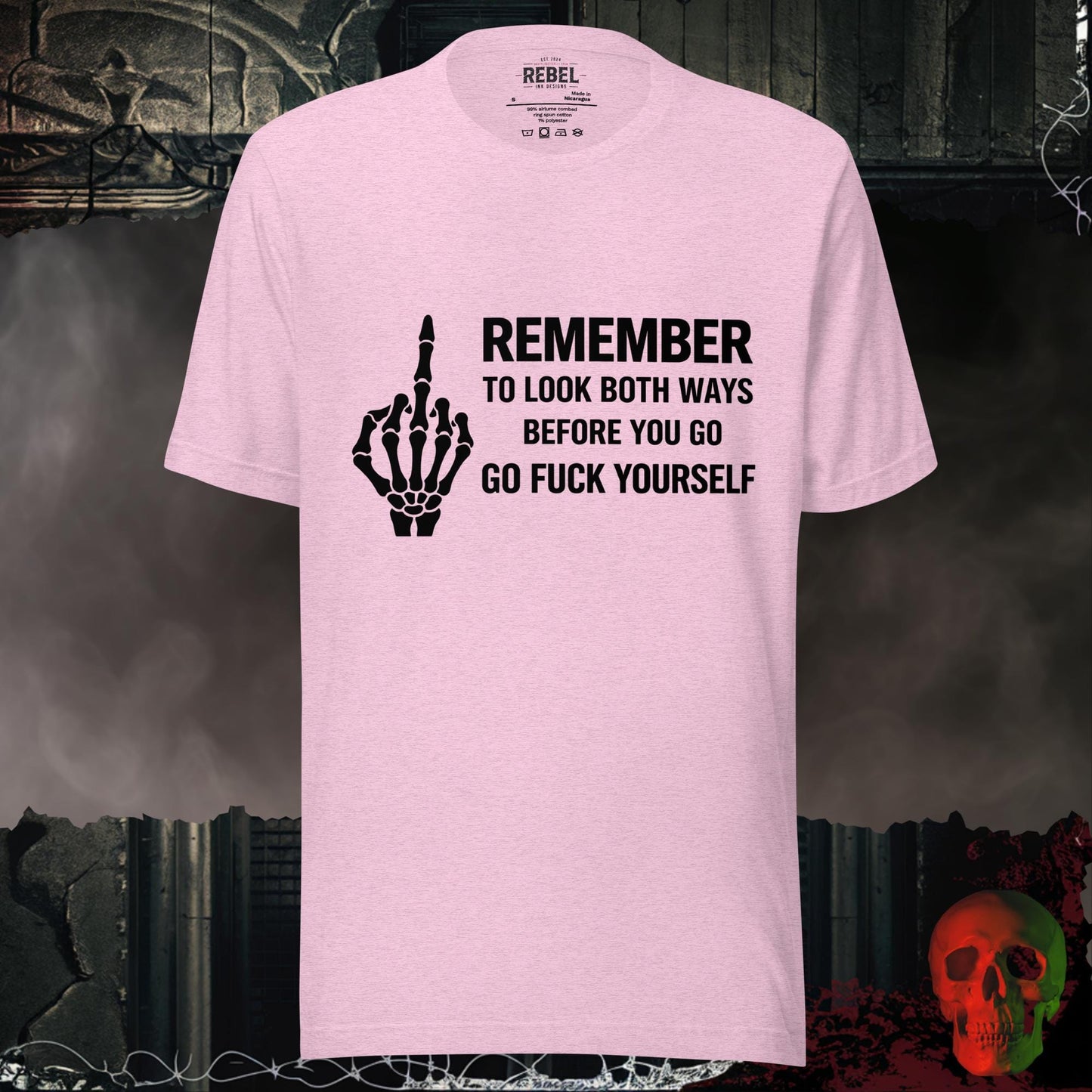 T-Shirt Heather Prism Lilac / S Remember to Look Both Ways Tee