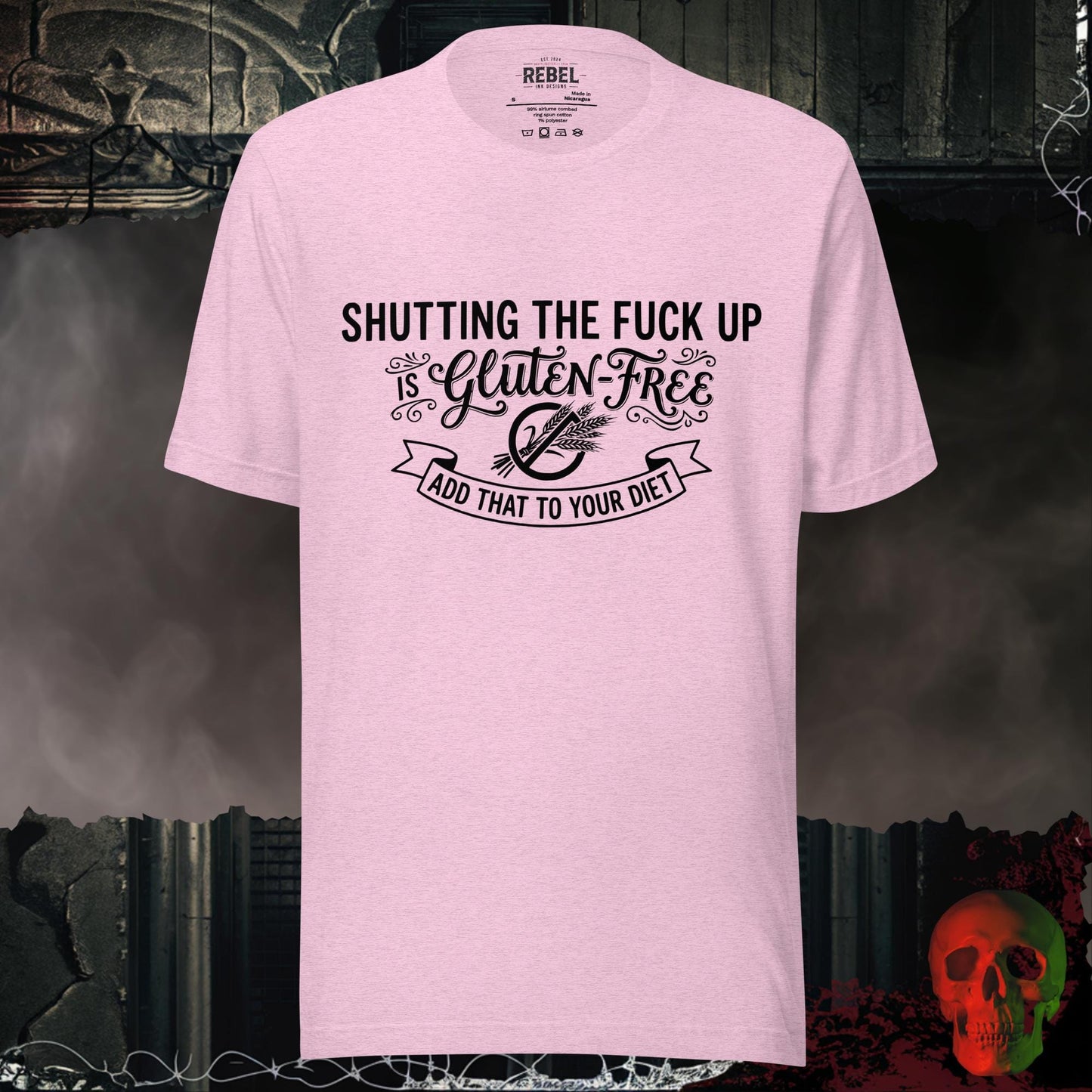 T-Shirt Heather Prism Lilac / S Shutting Up Is Gluten-Free Tee