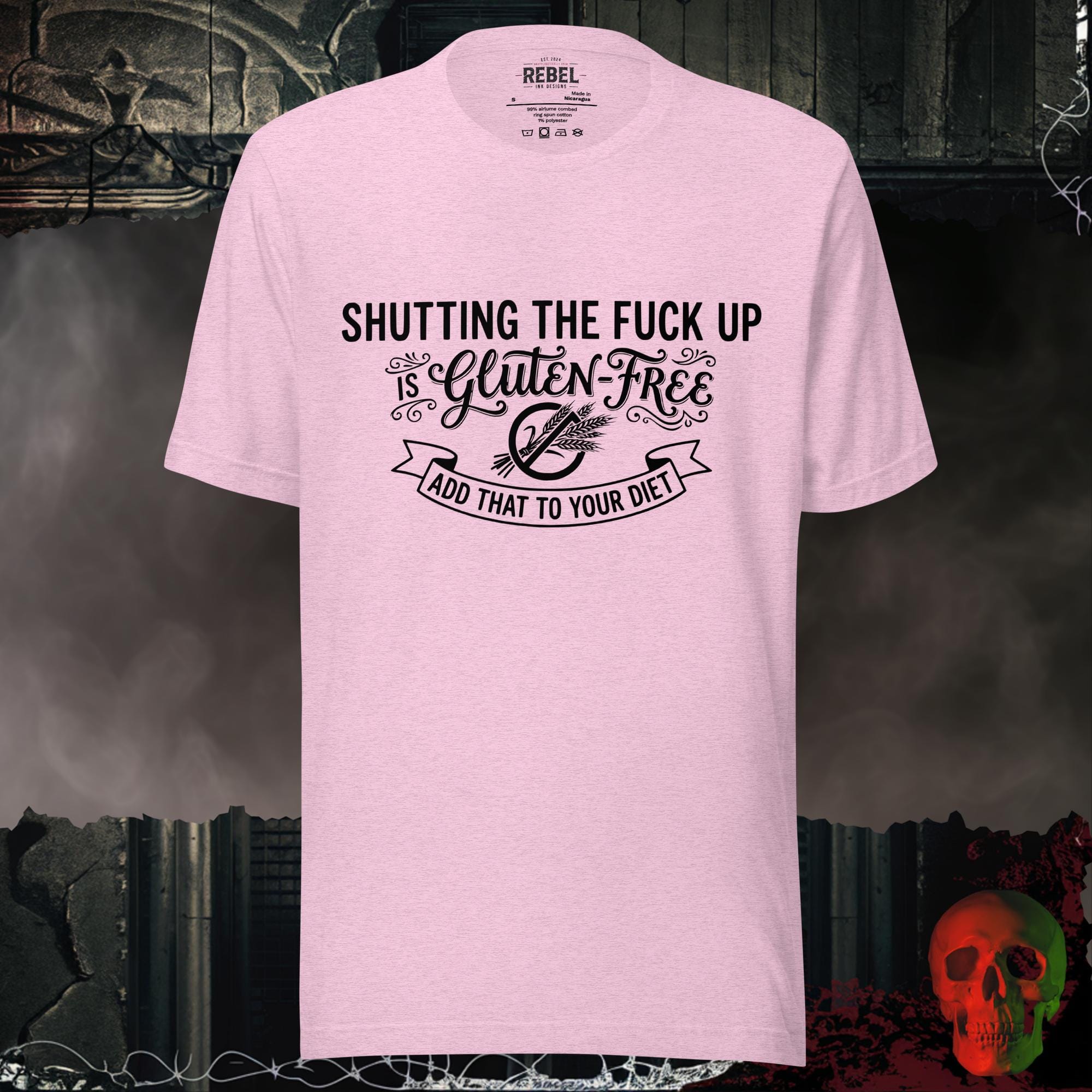 T-Shirt Heather Prism Lilac / S Shutting Up Is Gluten-Free Tee