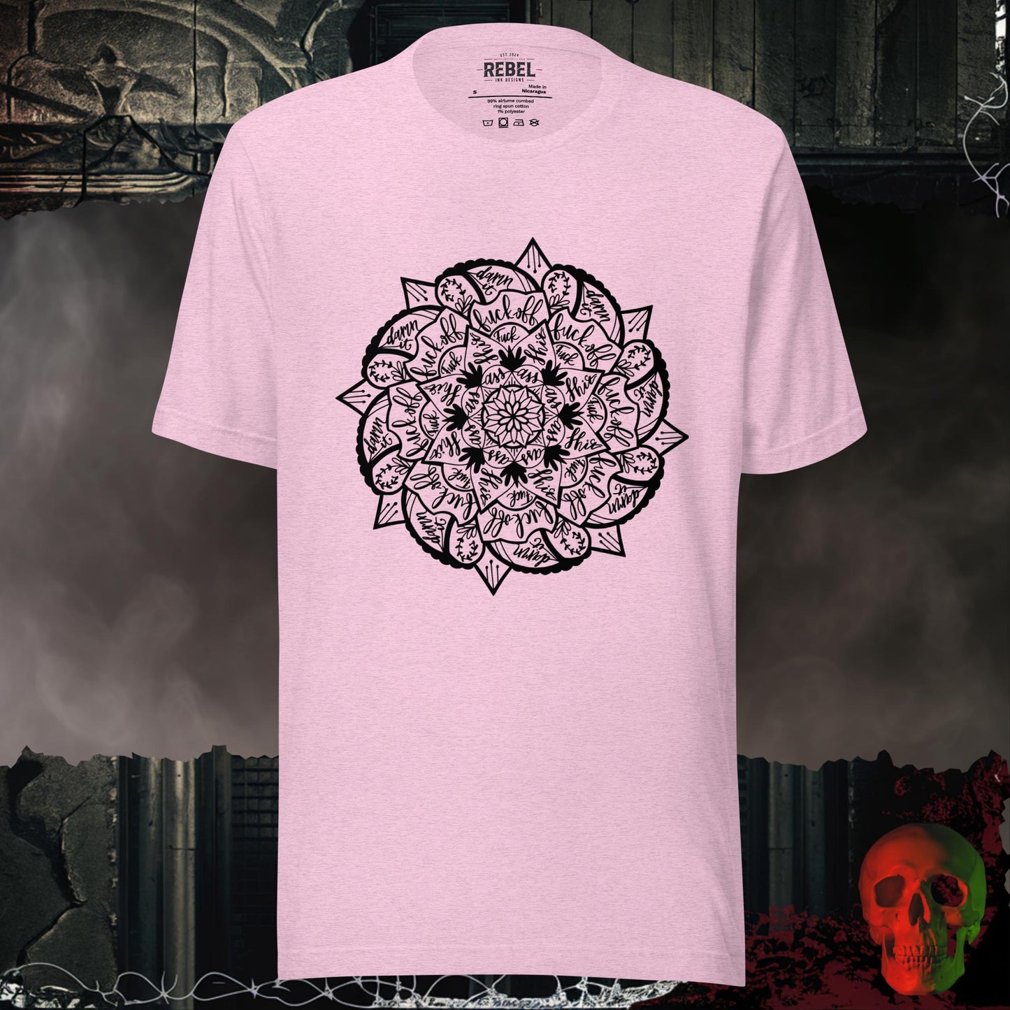 T-Shirt Heather Prism Lilac / S Swearing Mandala T-Shirt