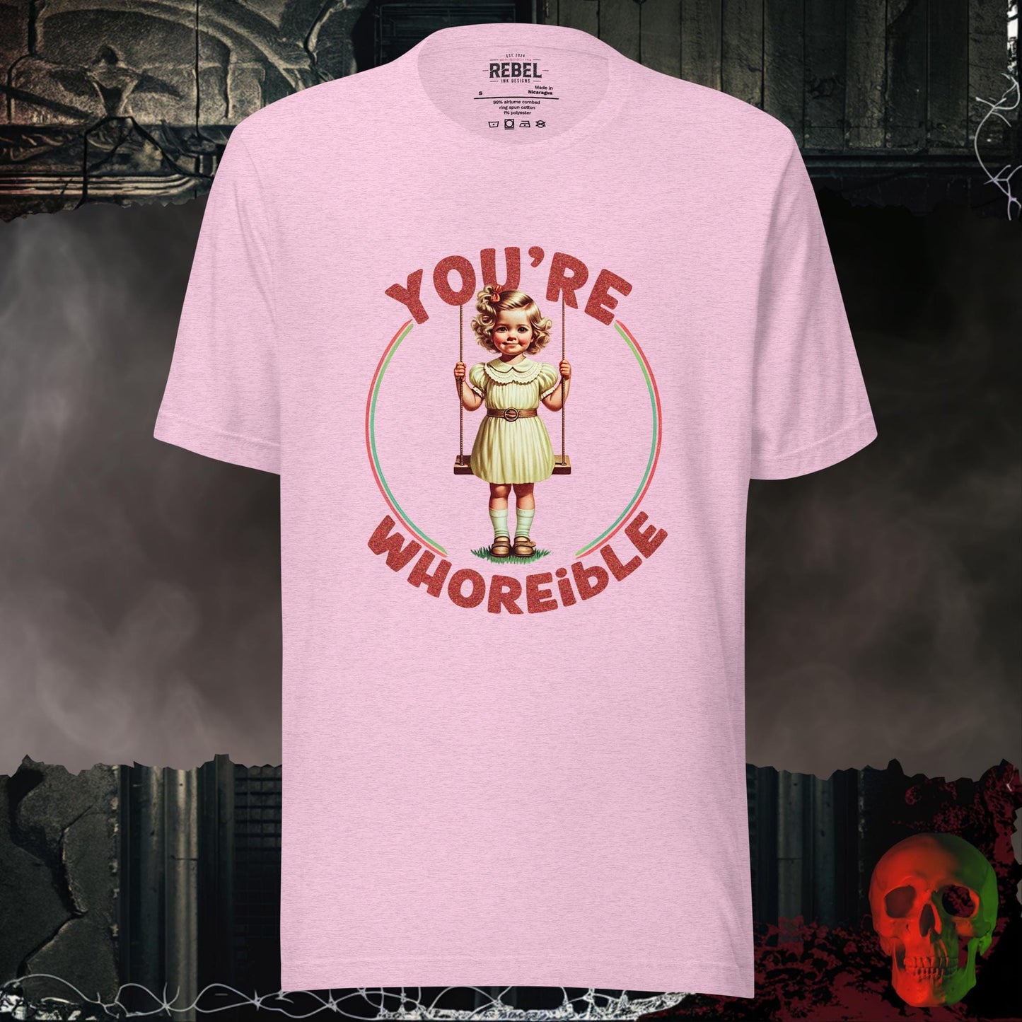 T-Shirt Heather Prism Lilac / S You're Whoreible Tee