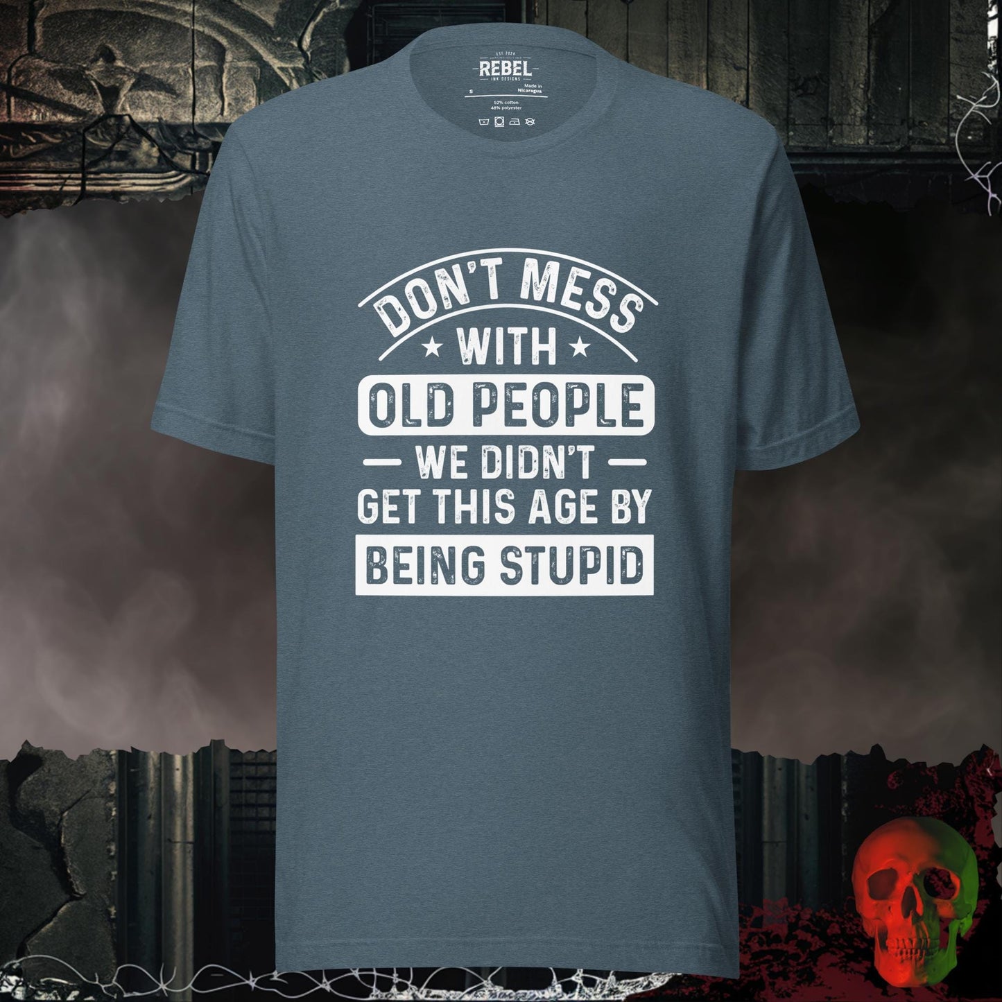 T-Shirt Heather Slate / S Don't Mess With Old People Tee