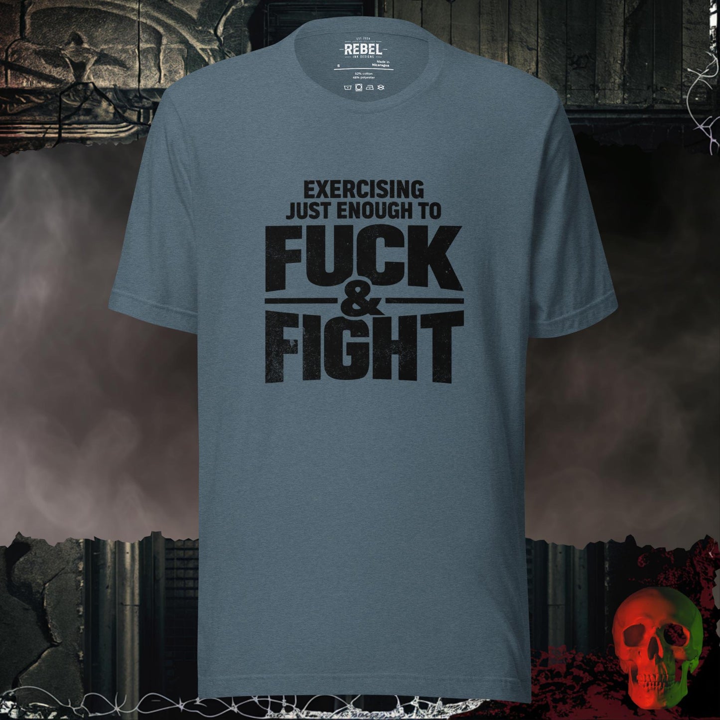 T-Shirt Heather Slate / S Exercising to F@ck & Fight Tee
