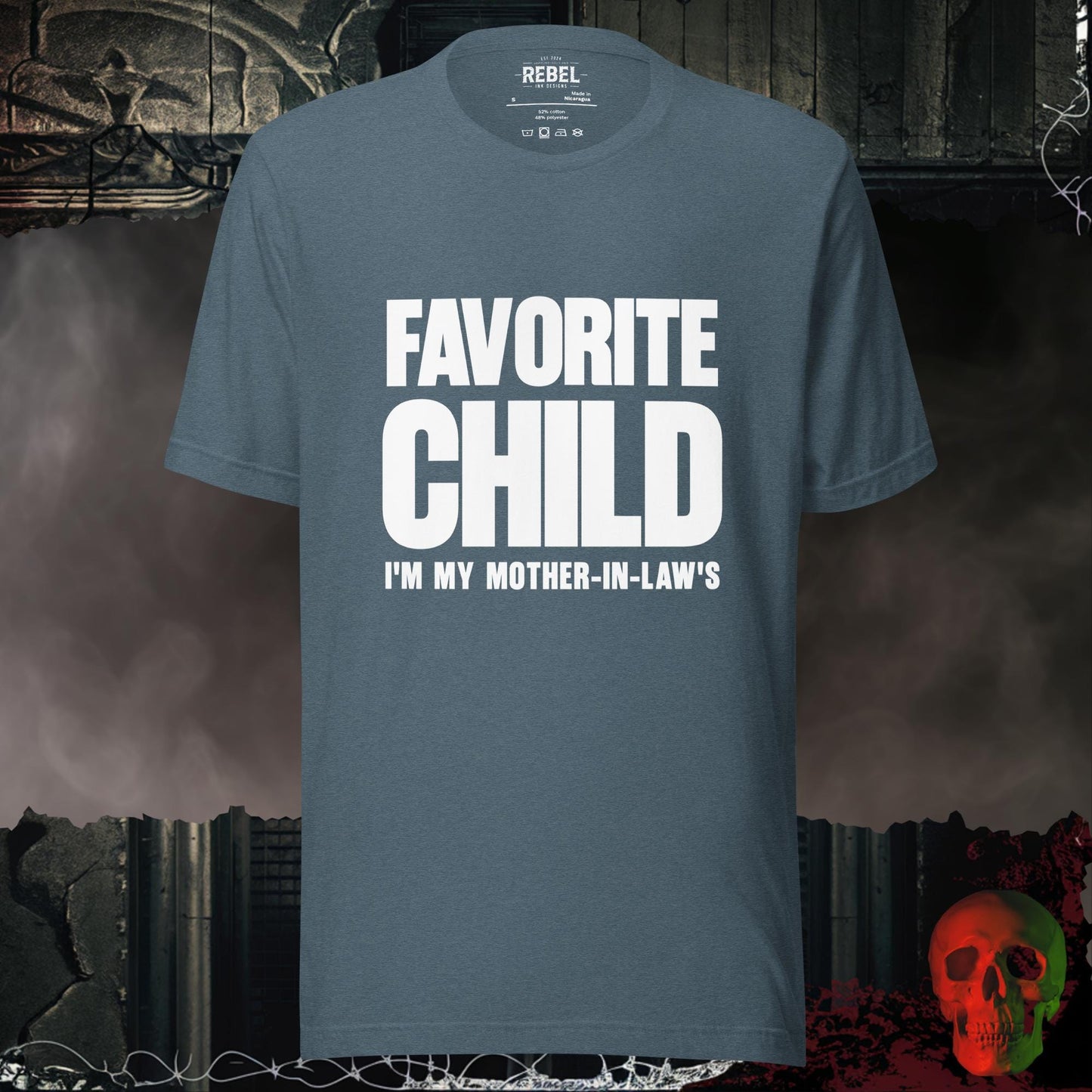 T-Shirt Heather Slate / S Favorite Child I'm My Mother-In-Law's Graphic Statement Tee