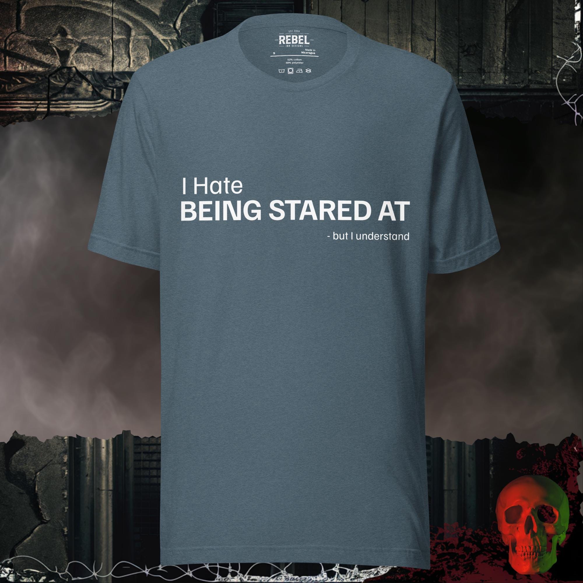 T-Shirt Heather Slate / S Hate Being Stared At Tee