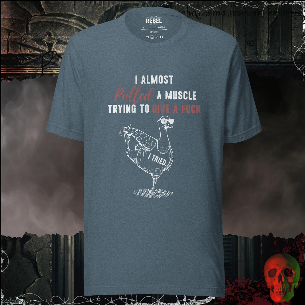 T-Shirt Heather Slate / S I Almost Pulled a Muscle Graphic Tee | Rebel Ink Designs