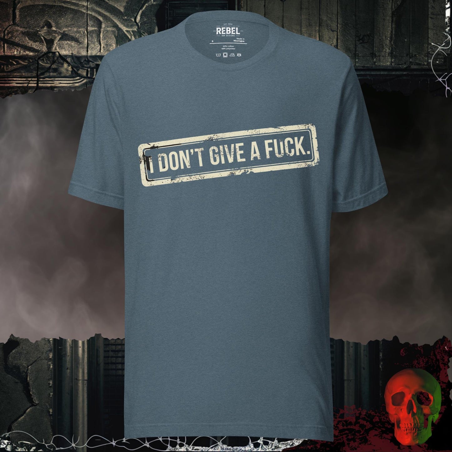 T-Shirt Heather Slate / S I Don't Give a F*ck Tee