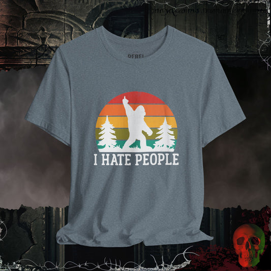 T-Shirt Heather Slate / S I Hate People – Bigfoot Sunset Tee