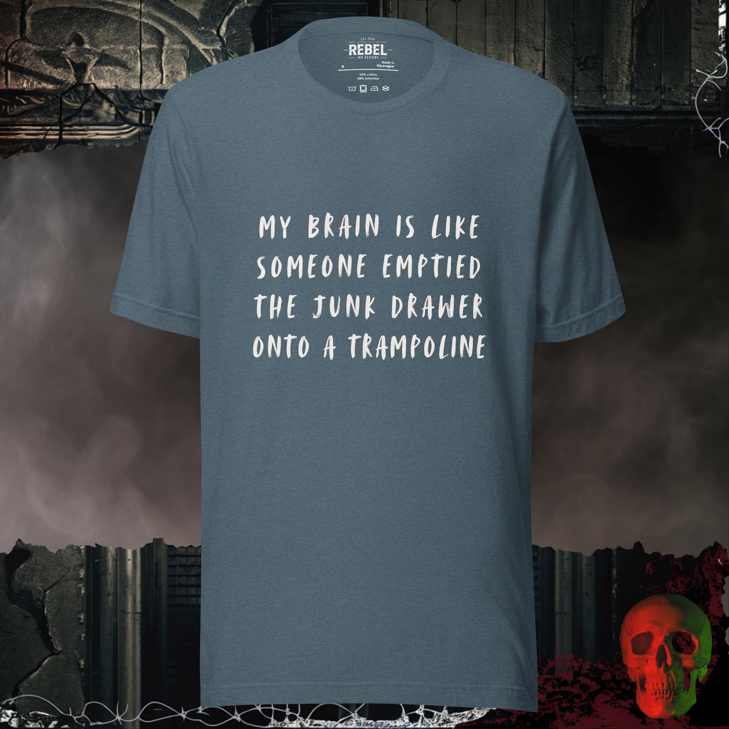 T-Shirt Heather Slate / S Junk Drawer Brain Tee