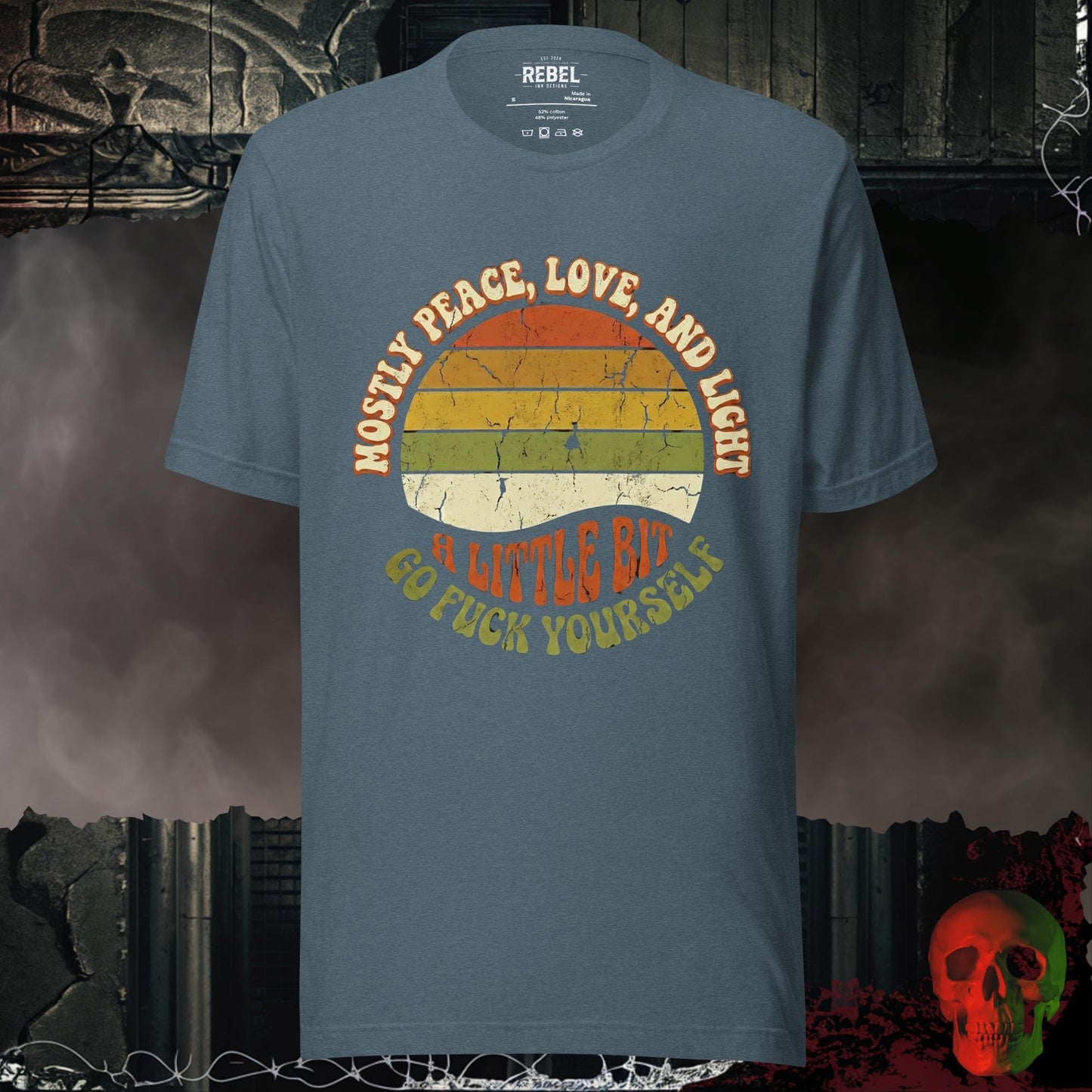 T-Shirt Heather Slate / S Mostly Peace, Love and Light Tee