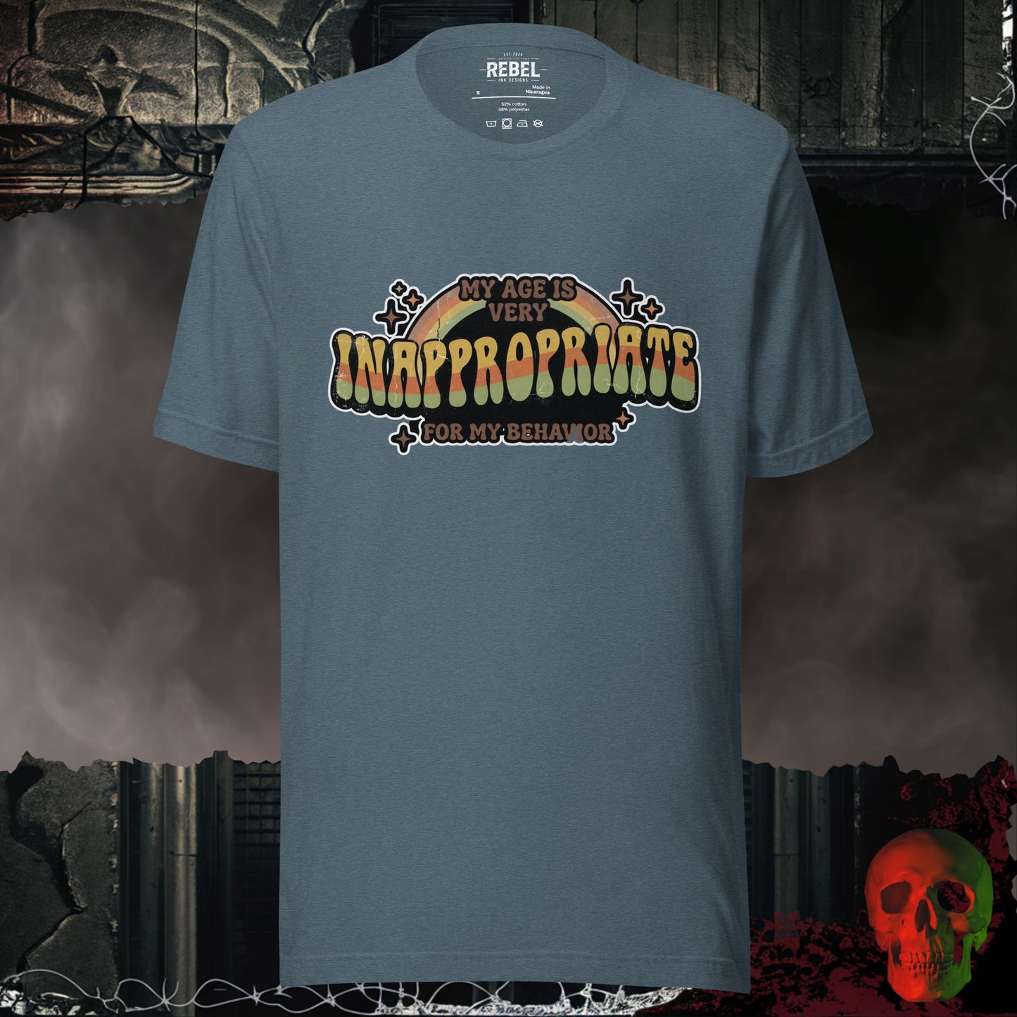 T-Shirt Heather Slate / S My Age Is Very Inappropriate Tee