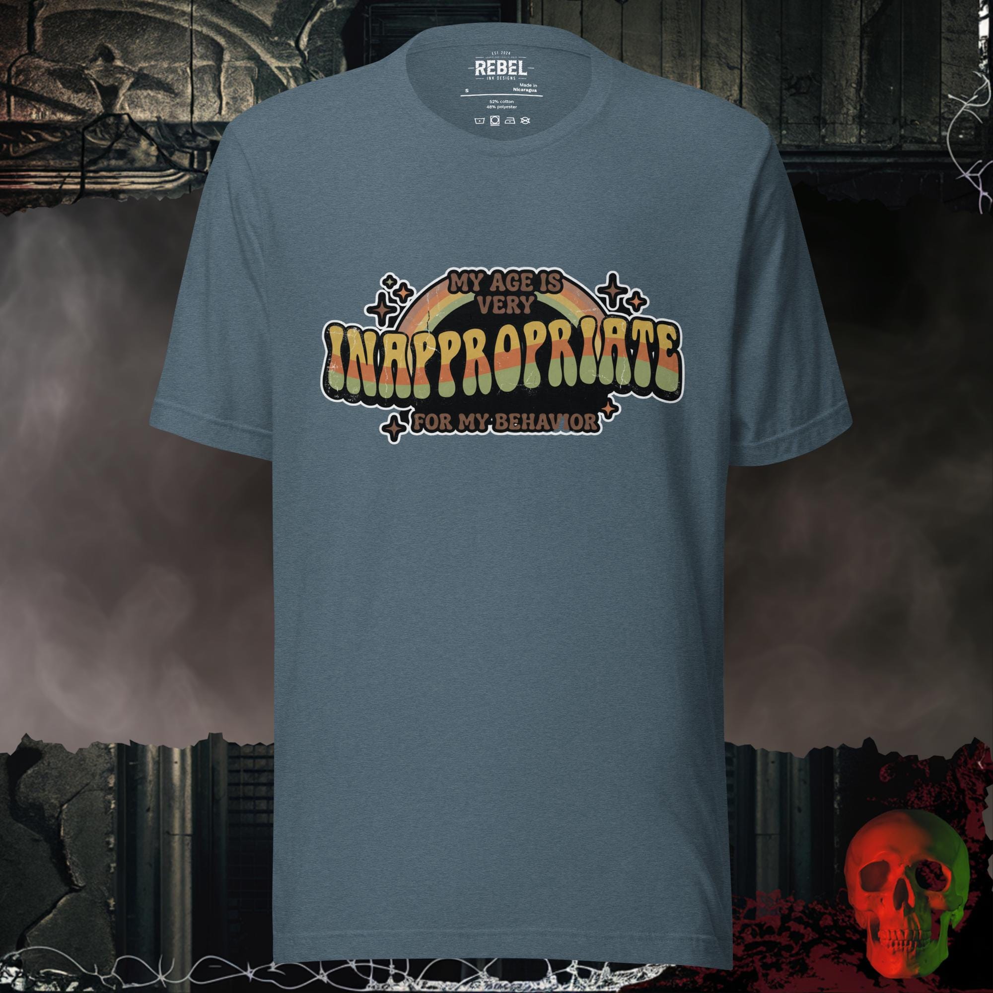 T-Shirt Heather Slate / S My Age Is Very Inappropriate Tee