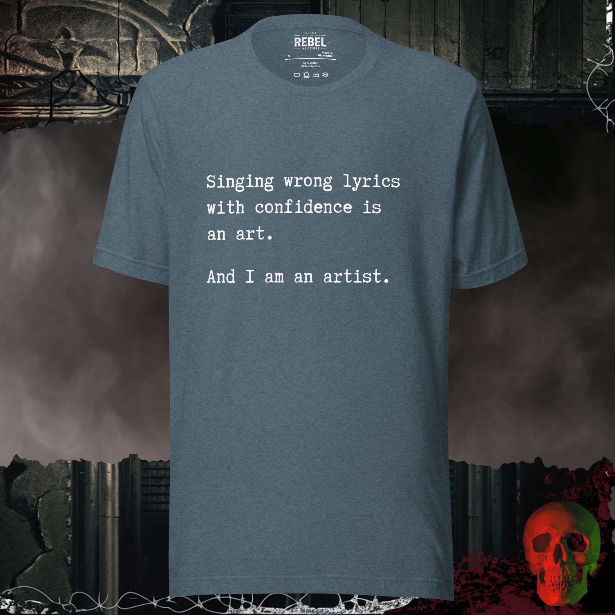T-Shirt Heather Slate / S Singing Wrong Lyrics with Confidence T-Shirt