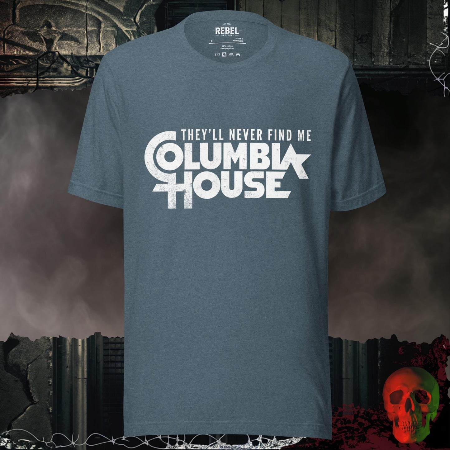 T-Shirt Heather Slate / S They’ll Never Find Me Columbia House Tee