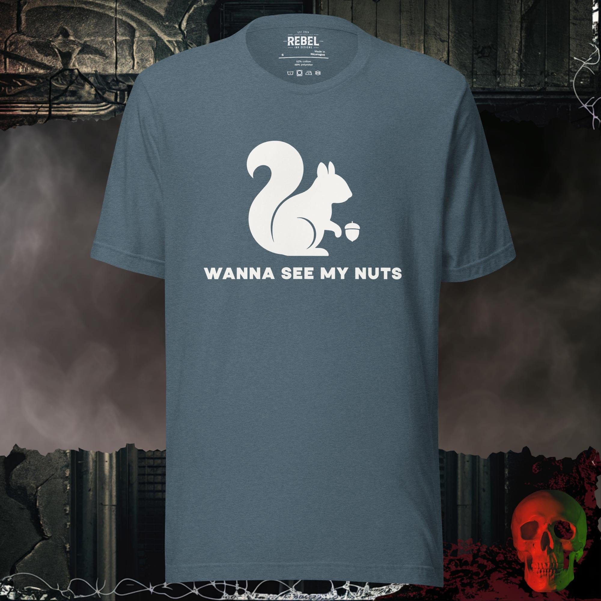 T-Shirt Heather Slate / S Wanna See My Nuts Tee