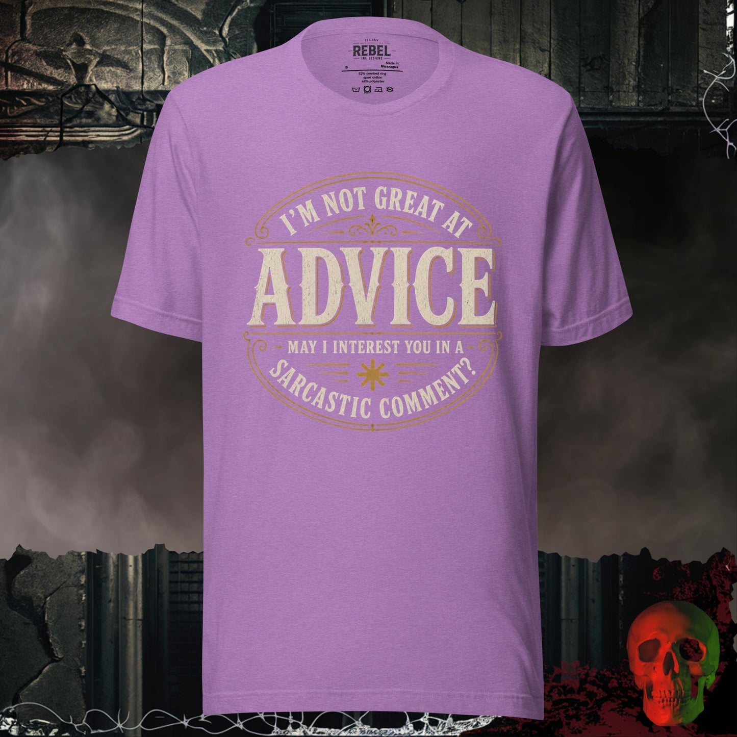 T-Shirt Heather Team Purple / S I’m Not Great at Advice Sarcastic Comment Graphic Tee