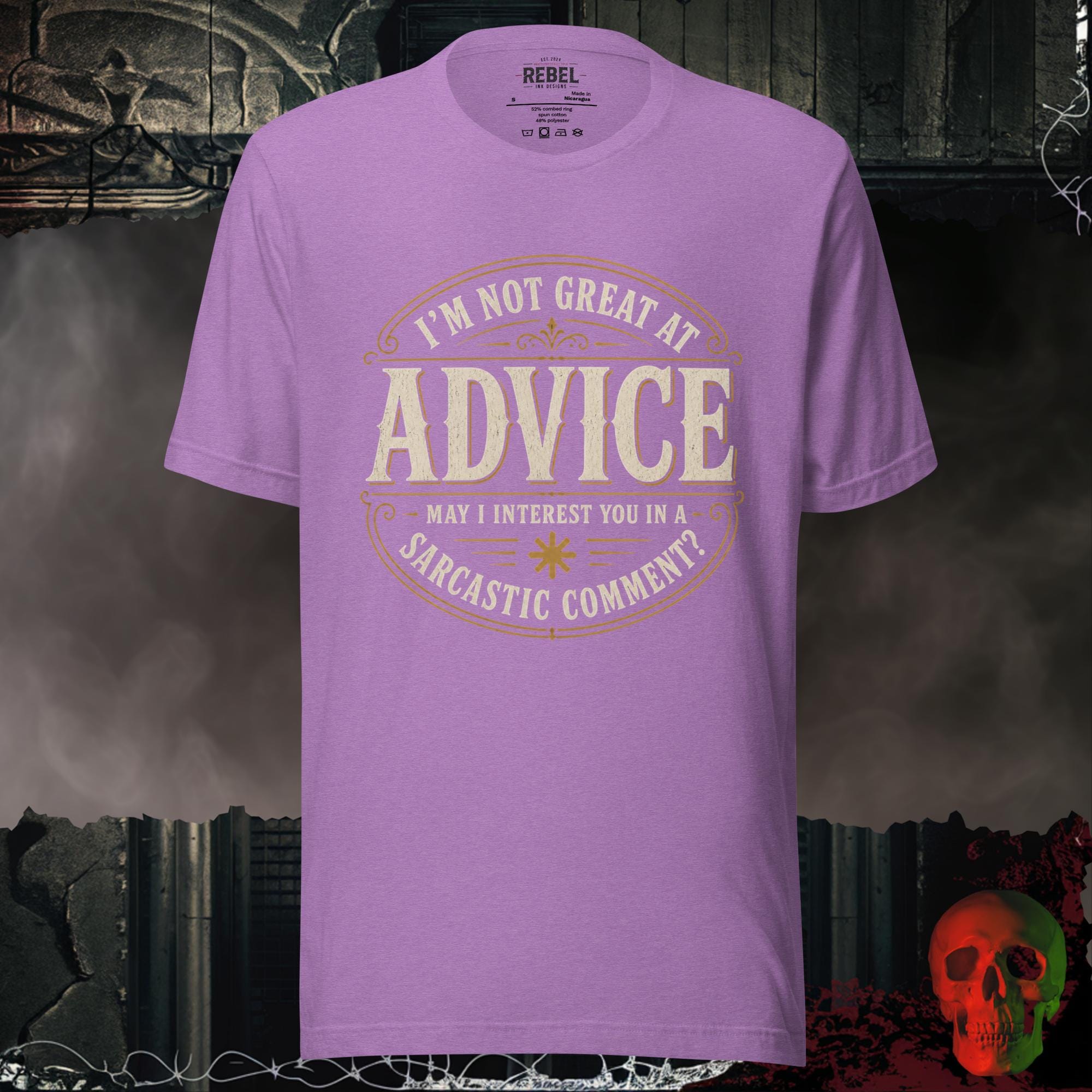 T-Shirt Heather Team Purple / S I’m Not Great at Advice Sarcastic Comment Graphic Tee