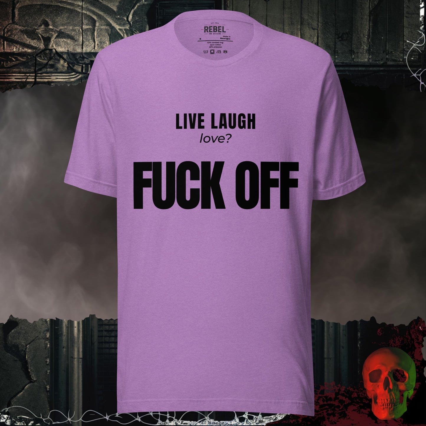 T-Shirt Heather Team Purple / S Live Laugh Love? F*ck Off Bold Graphic Statement Tee