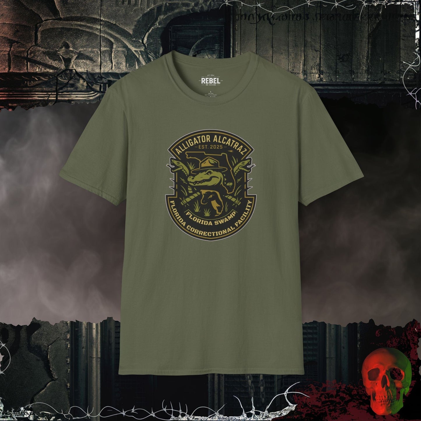 T-Shirt Military Green / S Alligator Alcatraz Badge T-Shirt
