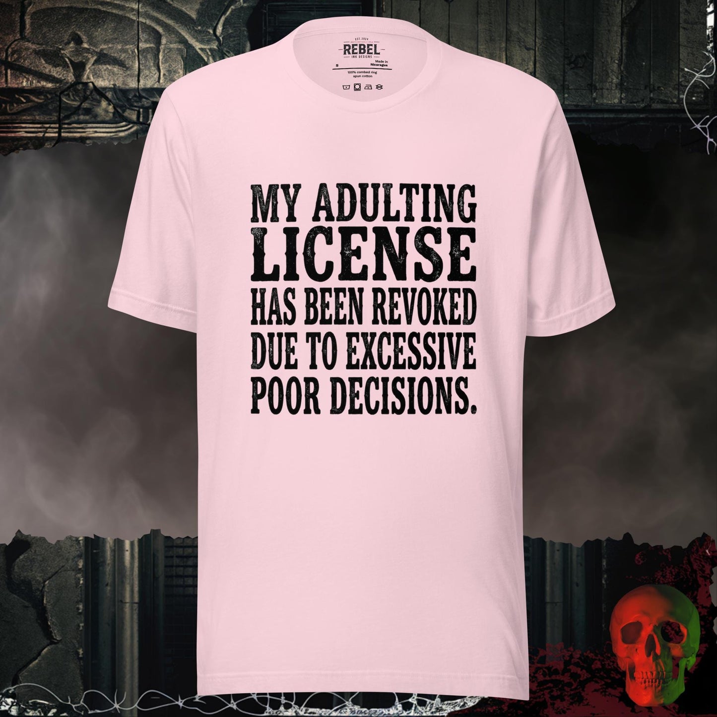T-Shirt Soft Pink / S Adulting License Revoked Tee