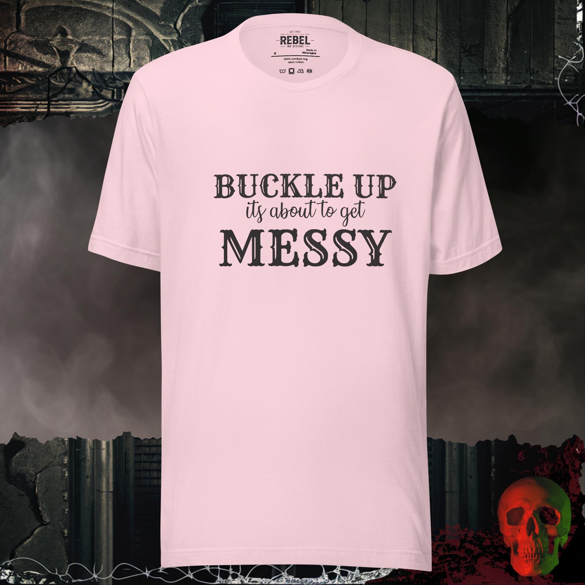 T-Shirt Soft Pink / S Buckle Up Graphic Tee | Rebel Ink Designs