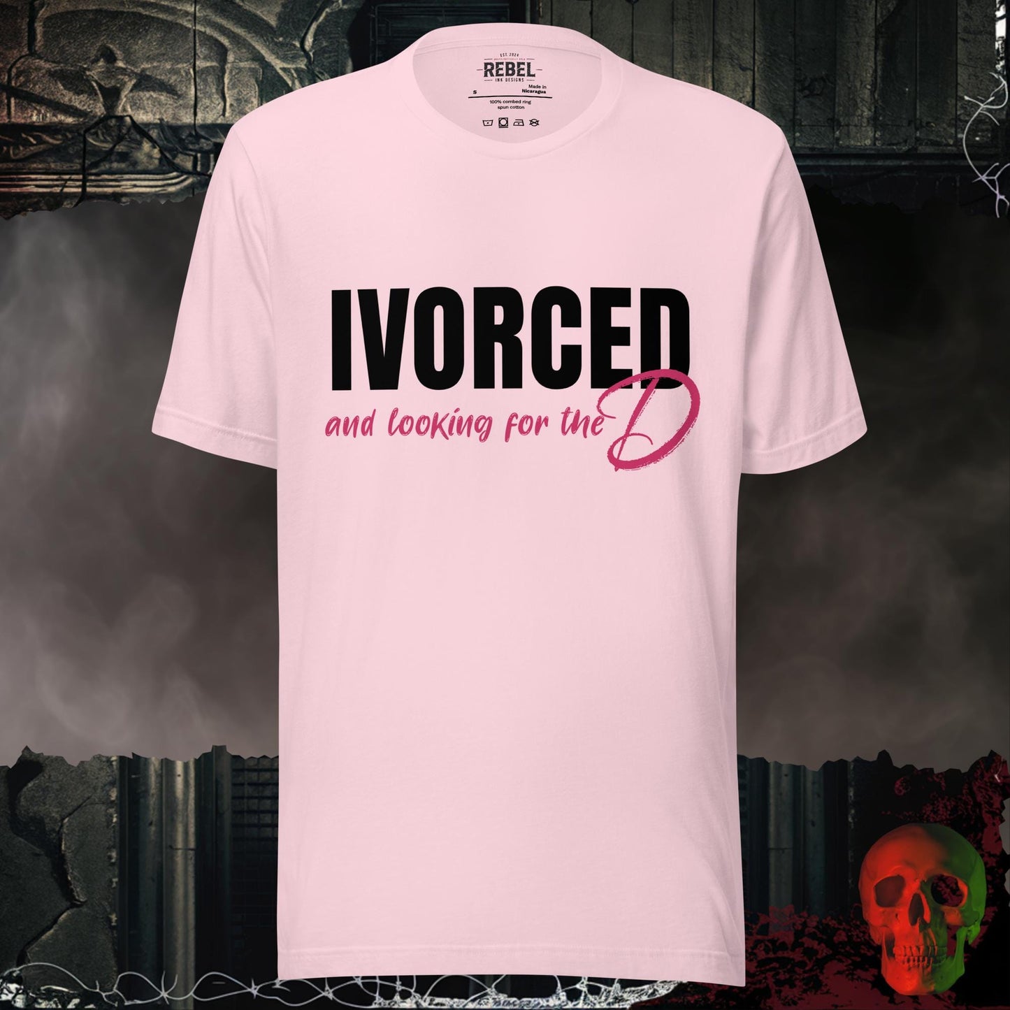 T-Shirt Soft Pink / S Divorced and Looking for the D Graphic Tee Bold Funny Statement Shirt