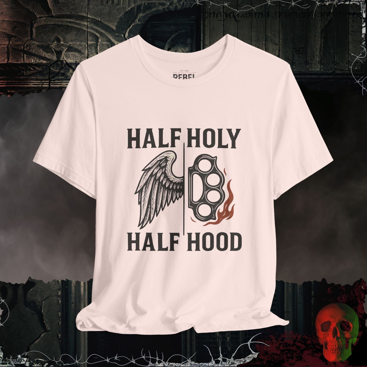 T-Shirt Soft Pink / S Half Holy Half Hood Tee
