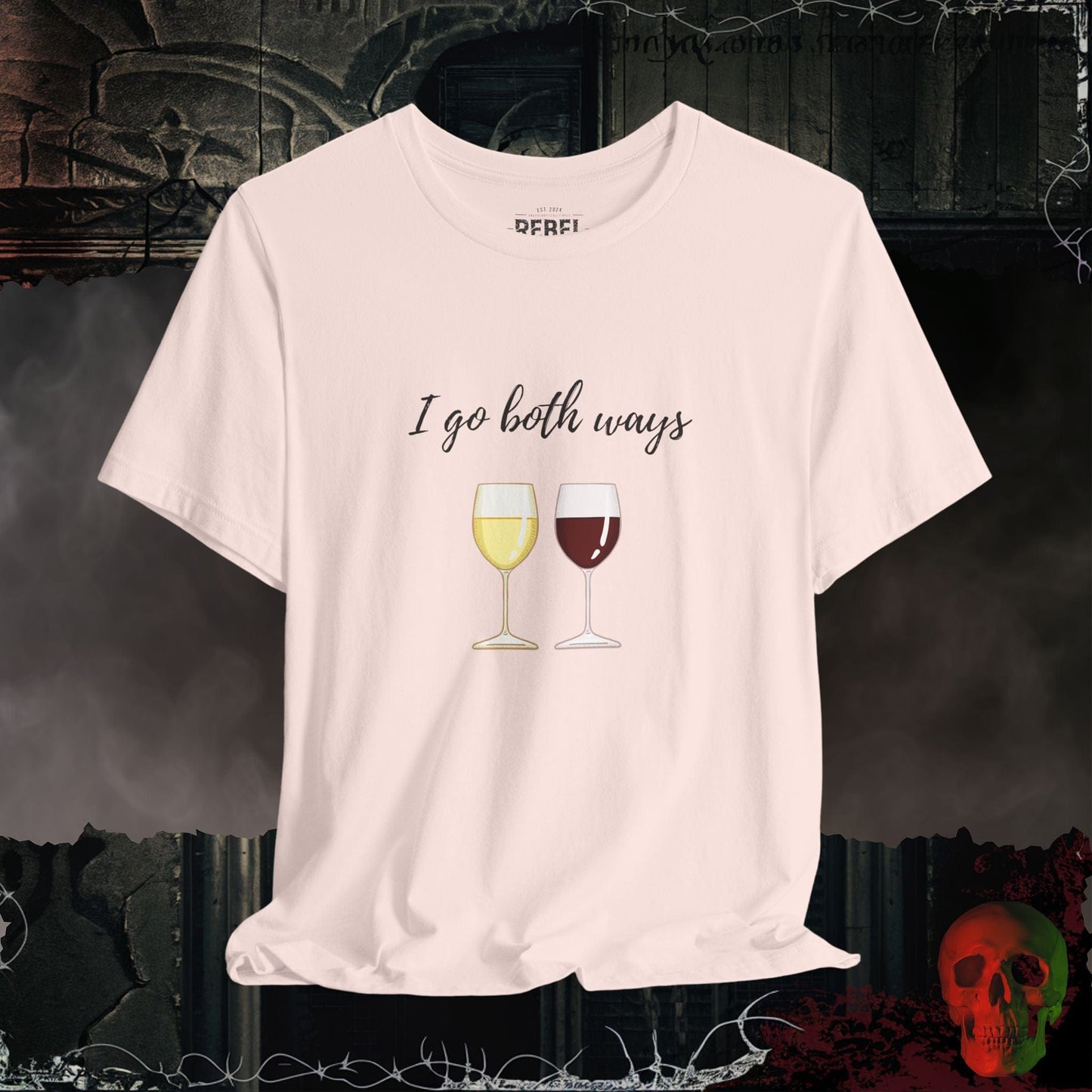 T-Shirt Soft Pink / S I Go Both Ways Wine Tee