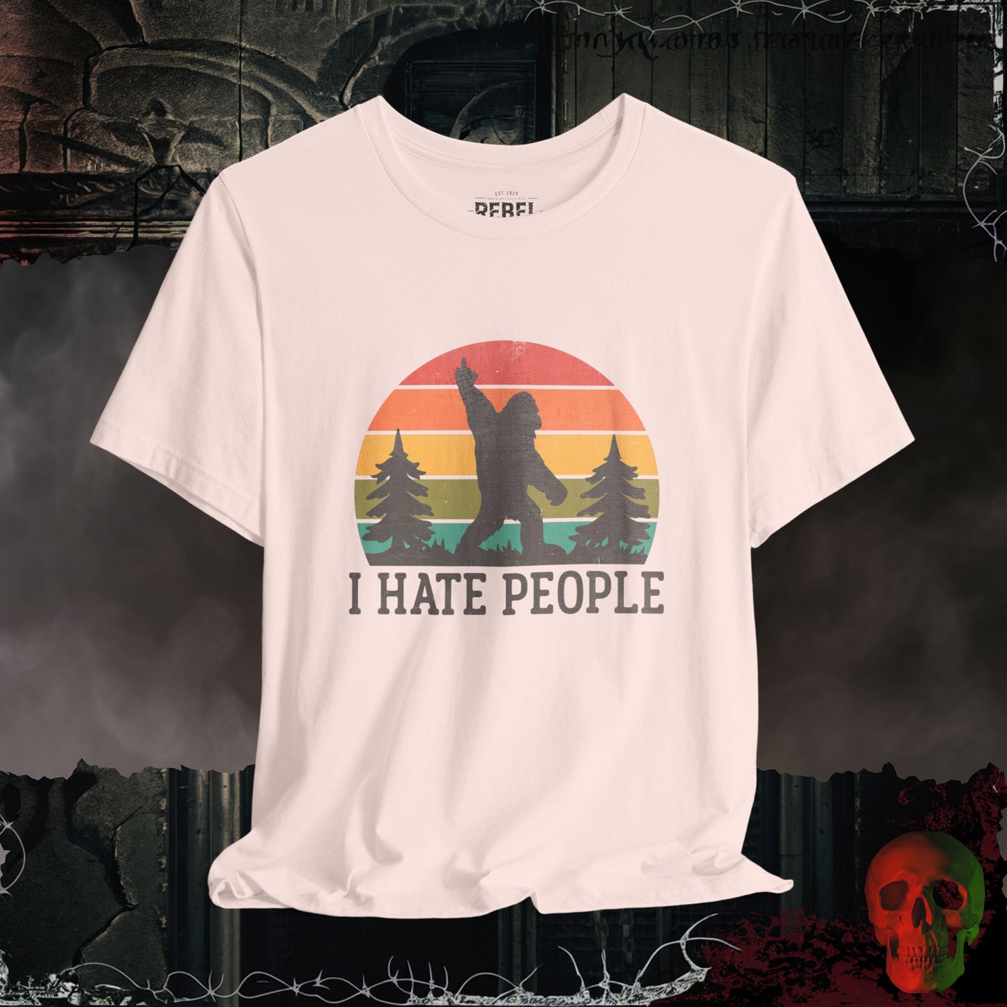 T-Shirt Soft Pink / S I Hate People – Bigfoot Sunset Tee